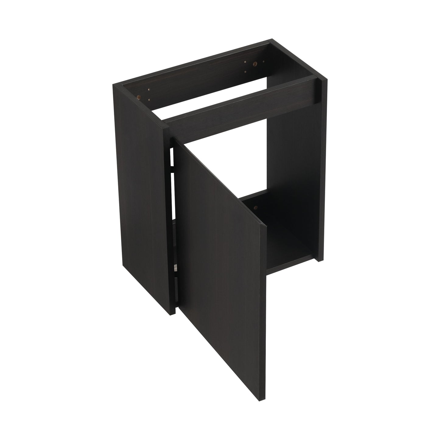Modern 16" Bathroom Vanity Sink Combo With Ceramic Sink And Cabinet For Small Spaces - Black