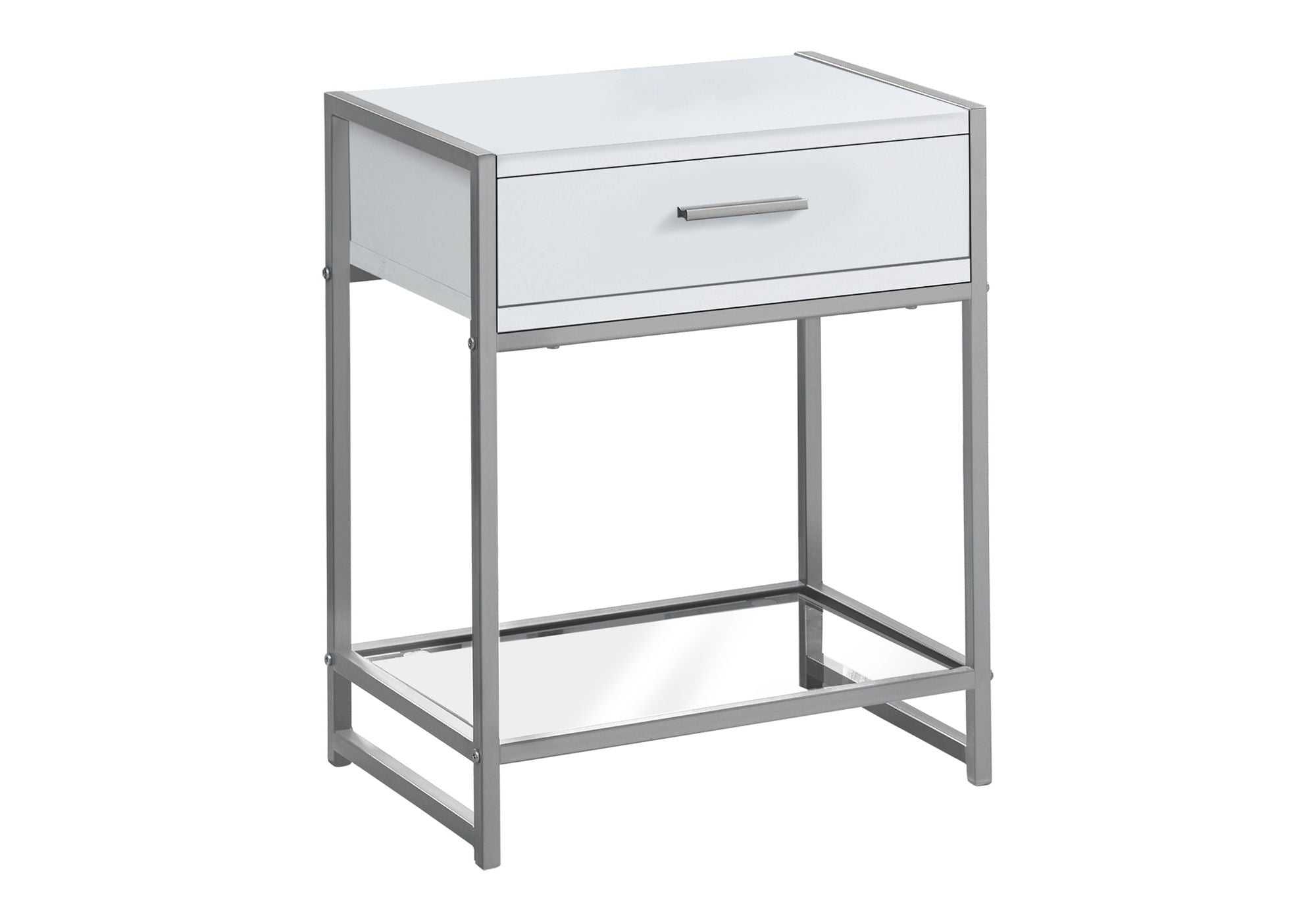 Accent Side Table, Storage Drawer, Contemporary & Modern - White