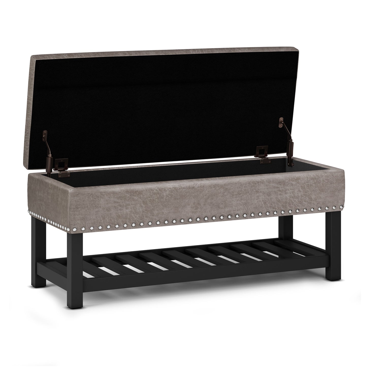 Lomond - Storage Ottoman Bench - Distressed Gray Taupe