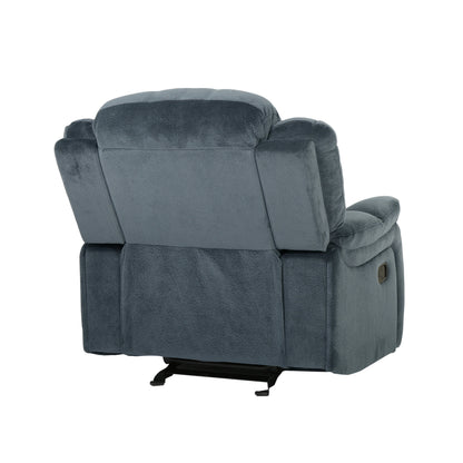 Classic Design, Plush, Glider Recliner - Steel Gray