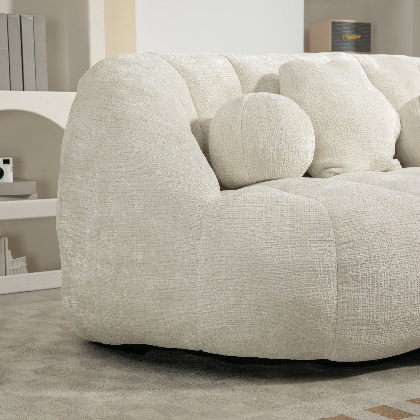 High Back Bean Bag Sofa Couch For Adults And Kids, Comfortable Lounger, Indoor & Outdoor Use - White