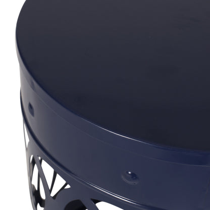 Outdoor, Metal End Table Large - Navy Blue