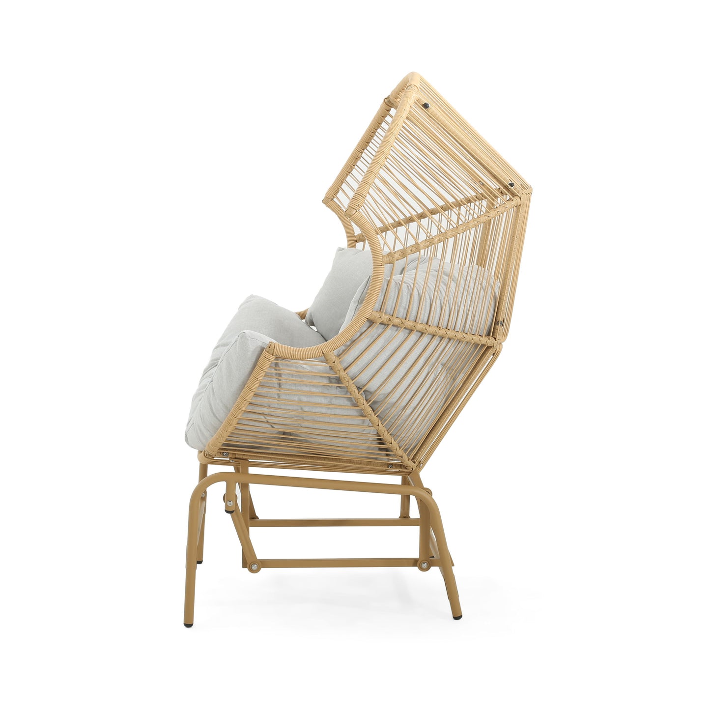 Palos - Outdoor Wicker Glider Chair - Light Brown