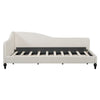Twin Size Modern L Shaped Linen Daybed With Legs - Beige