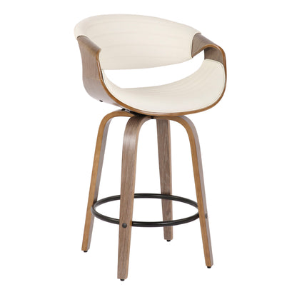 Symphony - Mid-Century Modern Counter Stool (Set of 2) - Light Gray / White