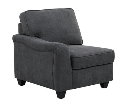Leo - Woven 8 Piece Modular L-Shape Sectional Sofa And Ottoman - Dark Gray