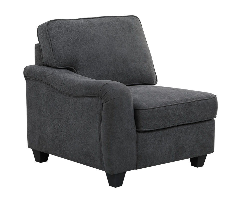 Leo - Woven 7 Piece Modular L-Shape Sectional Sofa And Ottoman - Dark Gray