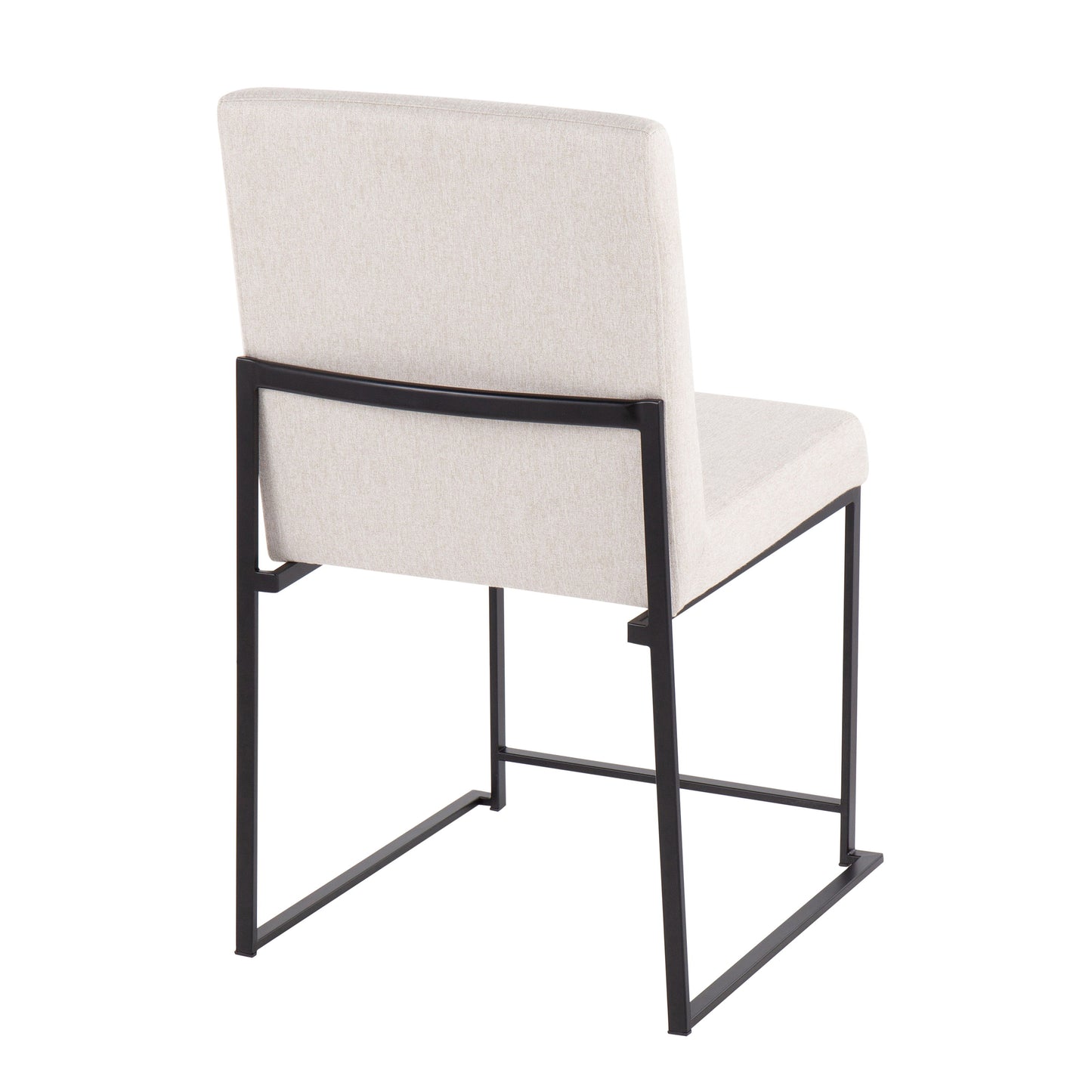 Fuji - Contemporary High Back Dining Chair (Set of 2) - Black / Beige