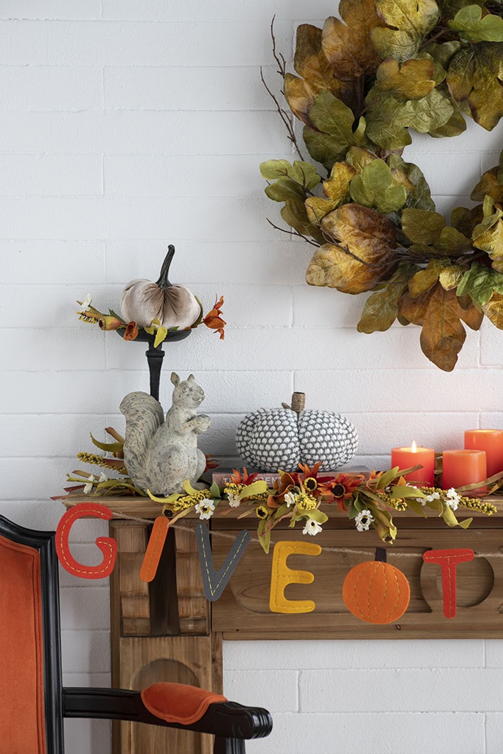 Knite Pumpkin Ornament Decor For Holiday Harvest Festival Fall Festival & Thanksgiving (Set of 2) - White / Gray