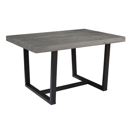 Rustic Metal And Solid Distressed Dining Table - Gray
