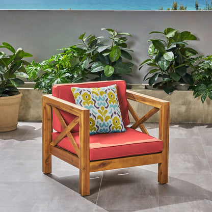 Brava - Modern Club Chair With Water Resistant Cushions - Red