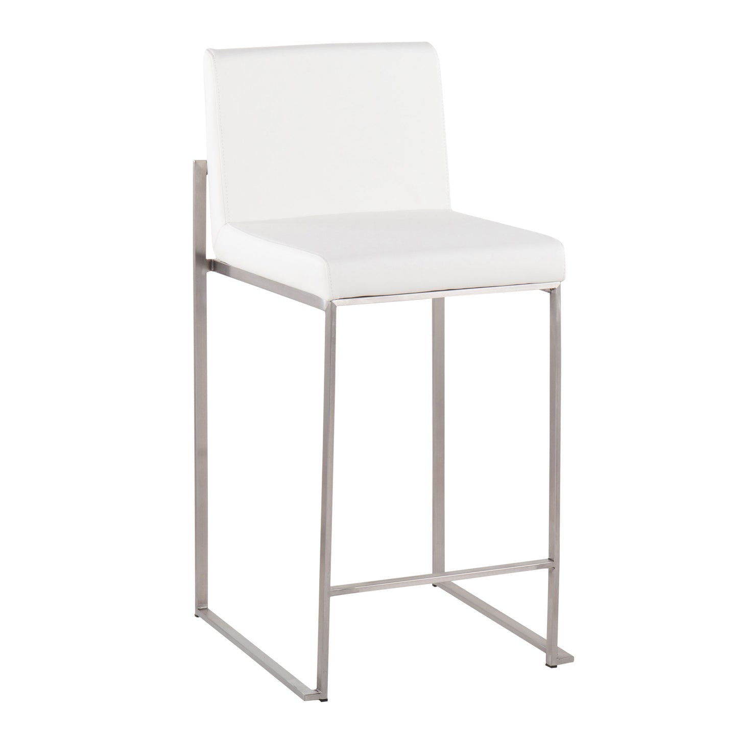 Fuji - Contemporary High Back Counter Stool (Set of 2) - White