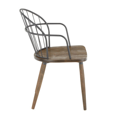 Riley - Industrial Chair - Dark Walnut / Black