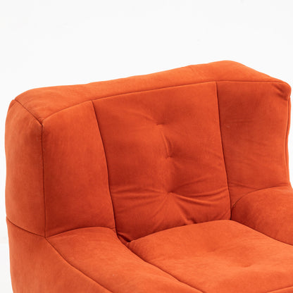 Fluffy Bean Bag Chair, Comfortable Bean Bag For Adults And Children, Super Soft Lazy Sofa Chair With Memory Foam And Ottoman, Indoor Modern Focus Bean Bag Chair For Living Room, Bedroom, Apartment - Red