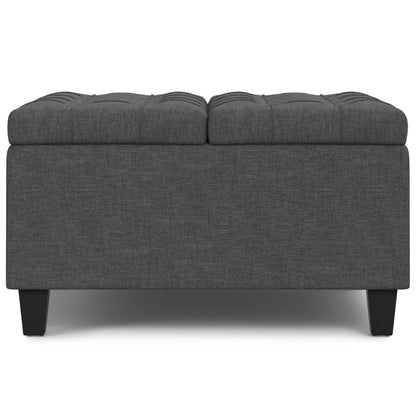 Harrison - Small Square Coffee Table Storage Ottoman - Gray
