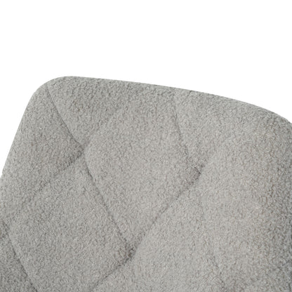 Modern Teddy Velvet Fabric Dining Chair With Gold Plated 5 Claw Legs - Gray
