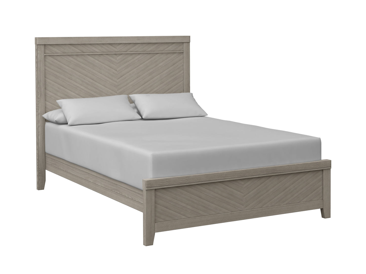 Queen Panel Bed - Light Gray