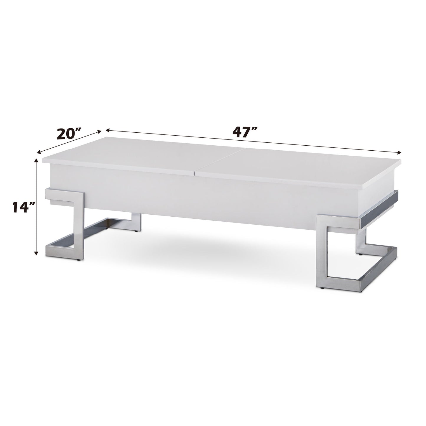 Calmam - High Gloss Coffee Table With Lift Top - White