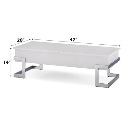 Calmam - High Gloss Coffee Table With Lift Top - White