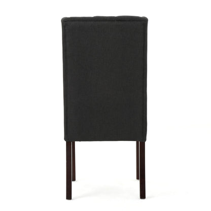 Contemporary Dining Chair (Set of 2) With Tufted Design - Charcoal