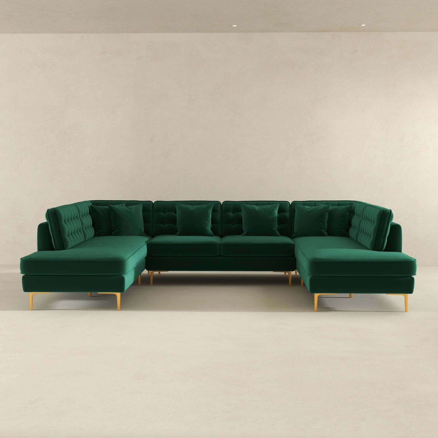 Brooke - U Shape Corner Sofa - Green