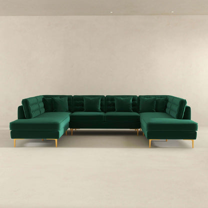 Brooke - U Shape Corner Sofa - Green