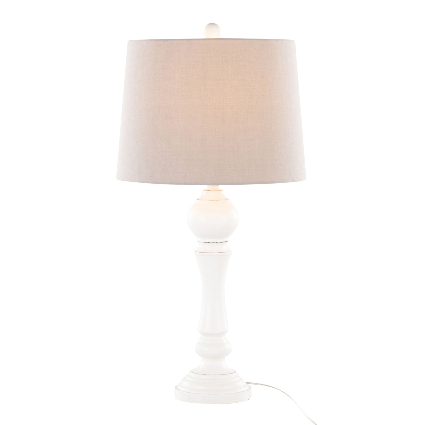Winston - Farmhouse Poly Table Lamp (Set of 2) - Distressed Off White Poly / Light Gray