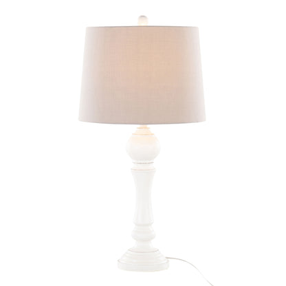 Winston - Farmhouse Poly Table Lamp (Set of 2) - Distressed Off White Poly / Light Gray