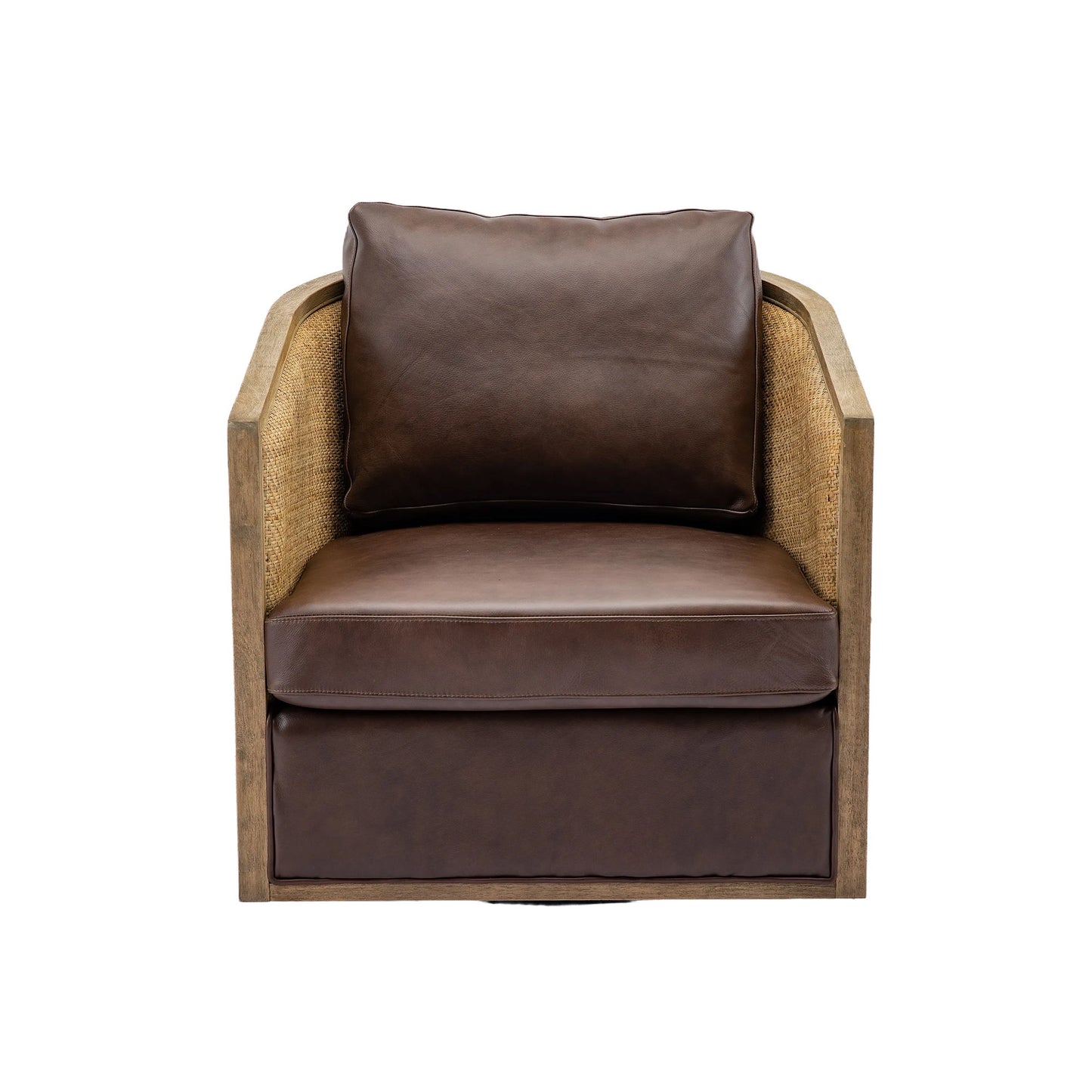Swivel Barrel Chair, Comfy Round Accent Sofa Chair For Living Room, 360 Degree Swivel - Brown
