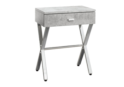 Accent Side Table, Storage Drawer, Convenient Design - Gray