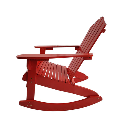 Reclining Outdoor Rocking Adirondack Chair - Red
