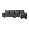 Modern Modular L Shaped Chenille Sofa Couch Reversible Ottoman With Storage Removable And Washable Cushions Sofa With USB Ports & Cup Holder For Living Room - Dark Gray