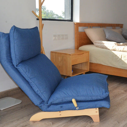 Single Lazy Sofa Chair Leisure Foldable Reclining Chair - Blue