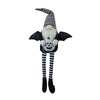 Sitting Gnome With Wings & Plaid Hat, For Halloween Decor - Black White