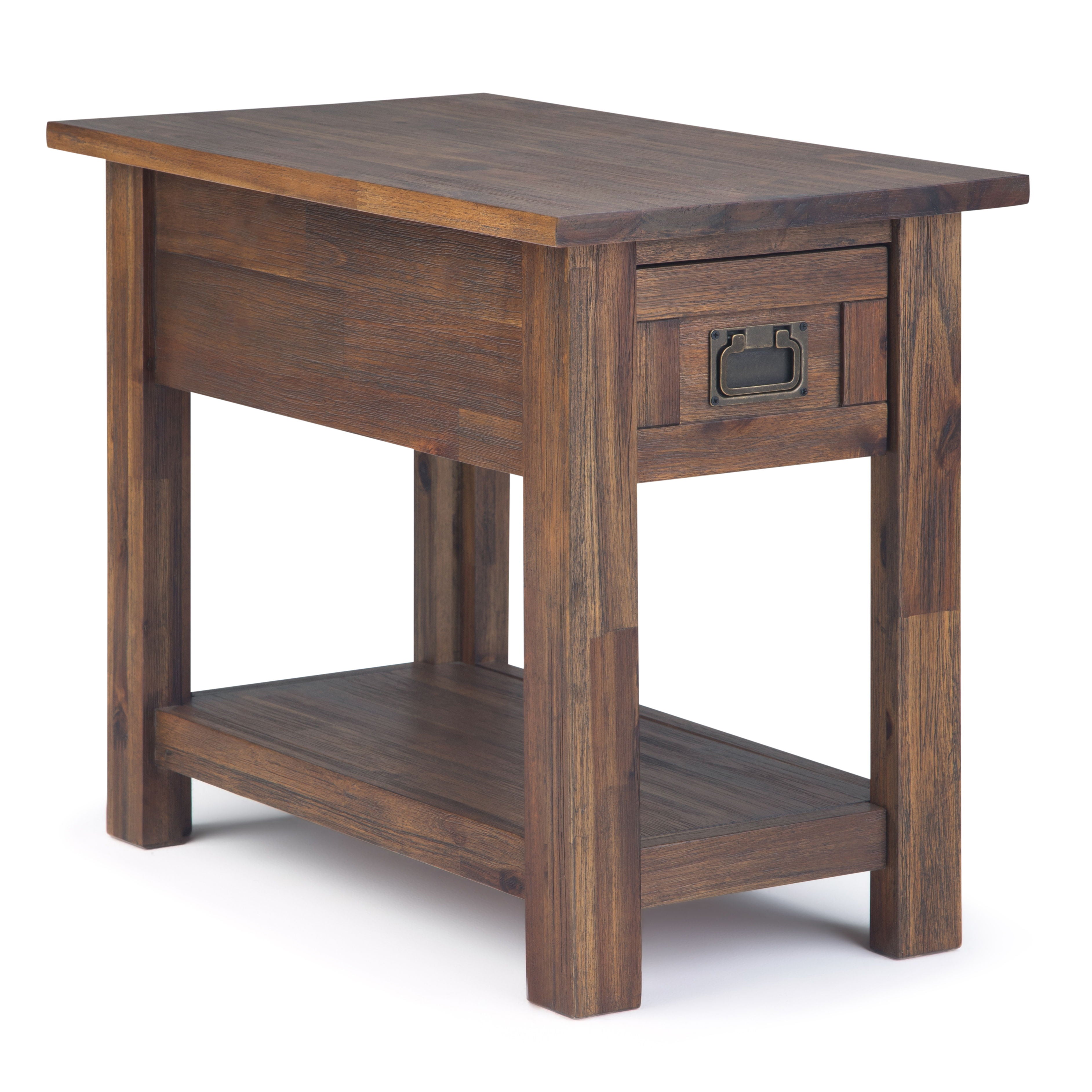 Monroe - Narrow Side Table - Distressed Charcoal Brown