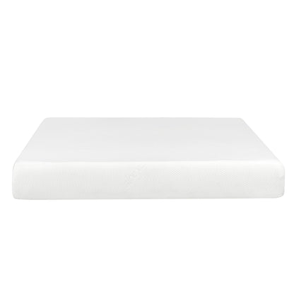 Plush 8" Gel Memory Foam Mattress For Queen Size Bed Polyester Aloe Vera Cover - White