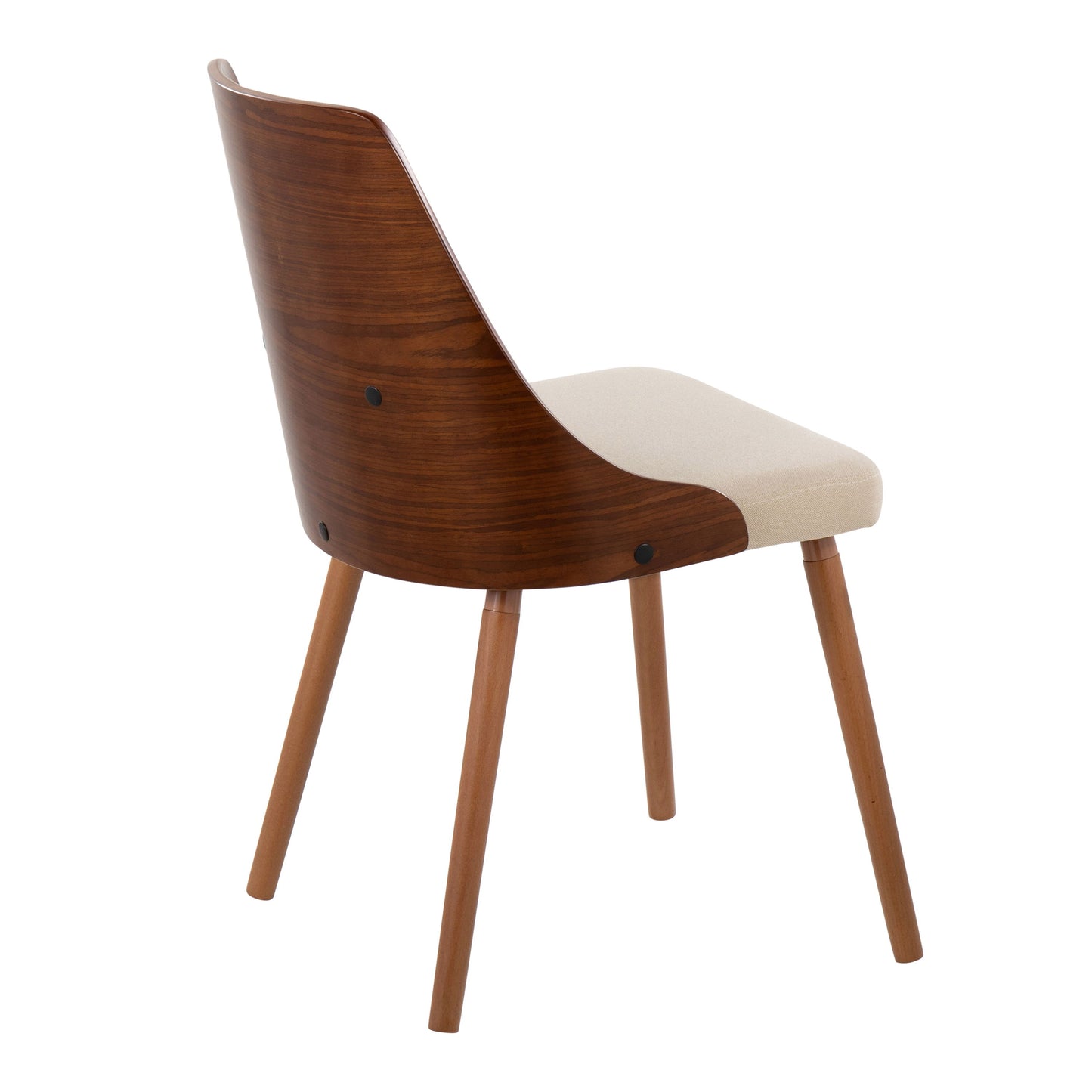 Anabelle - Mid-Century Modern Chair (Set of 2) - Cream / Walnut