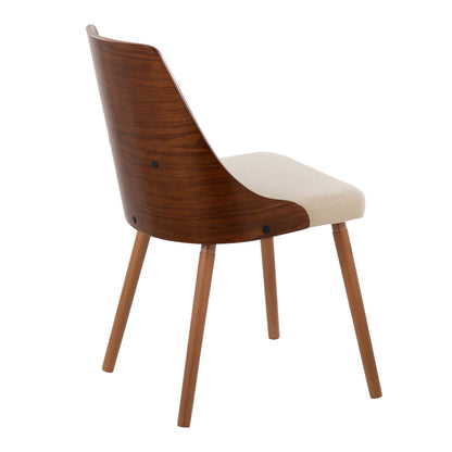 Anabelle - Mid-Century Modern Chair (Set of 2) - Cream / Walnut