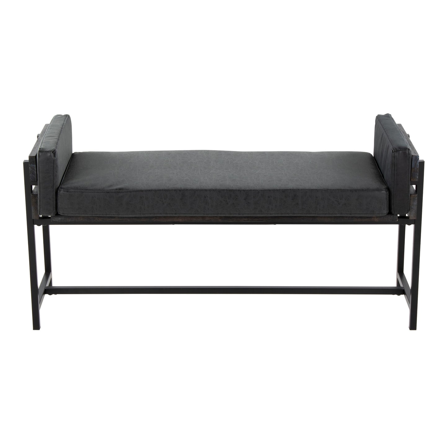Kari - Farmhouse Bench - Black / Gray / Black