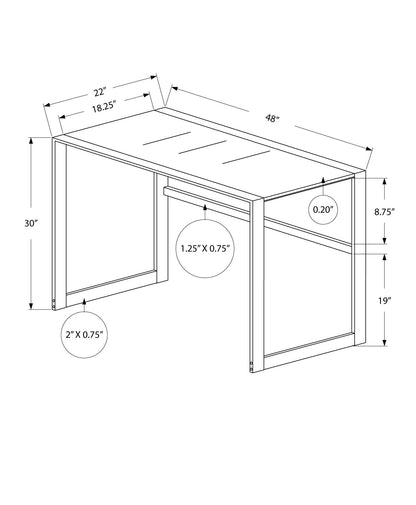 Computer Desk For Home Office, Laptop, Contemporary & Modern - Silver