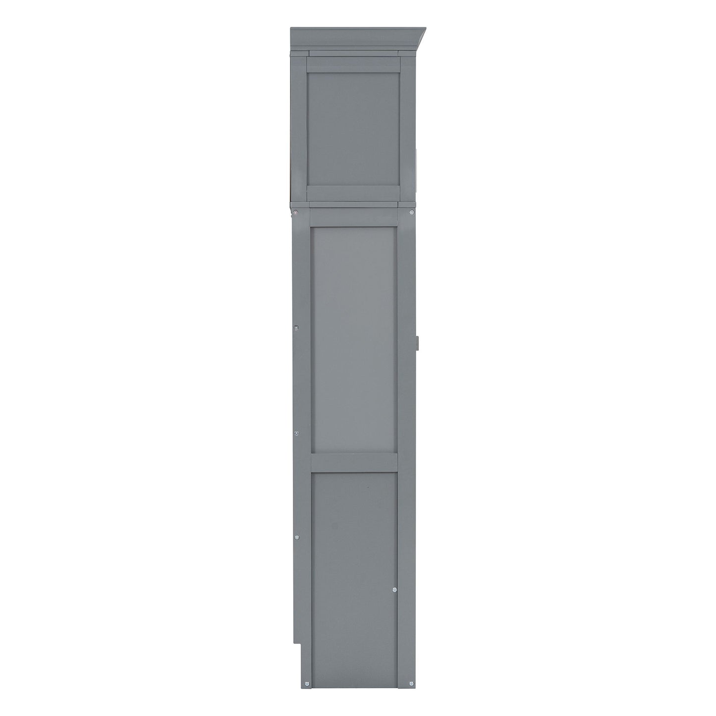 Queen Size Murphy Modern Bed With Top Cabinets For Space Saving And Comfort - Gray