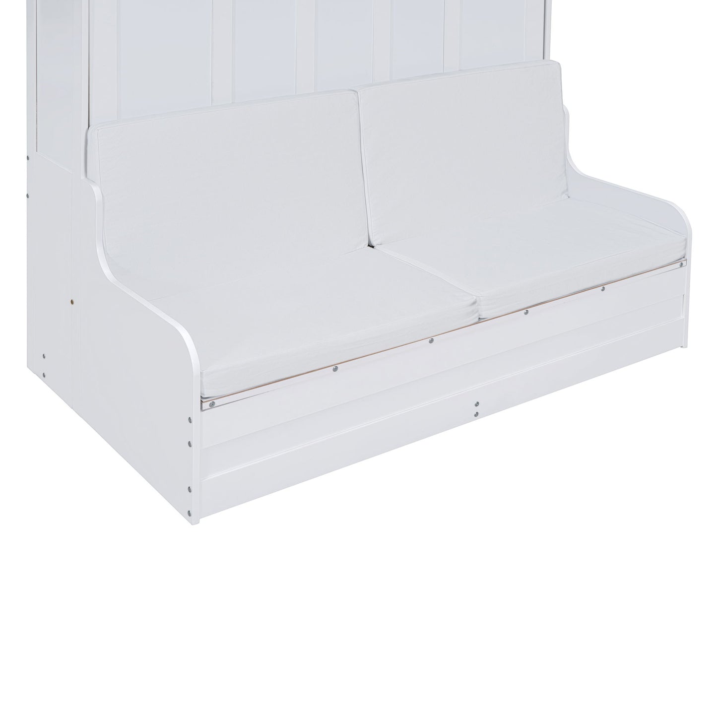 Queen Size Murphy Space Saving Wall Bed With Cushion - White