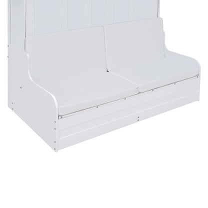 Queen Size Murphy Space Saving Wall Bed With Cushion - White
