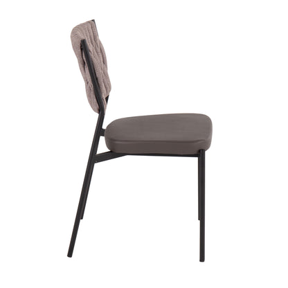 Tania - Braided Contemporary Chair (Set of 2) - Black / Gray / Light Brown