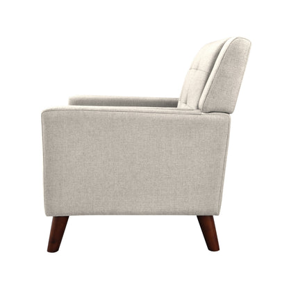 Luminaesque - Fabric Upholstered Armchair With Tufted Back - Beige