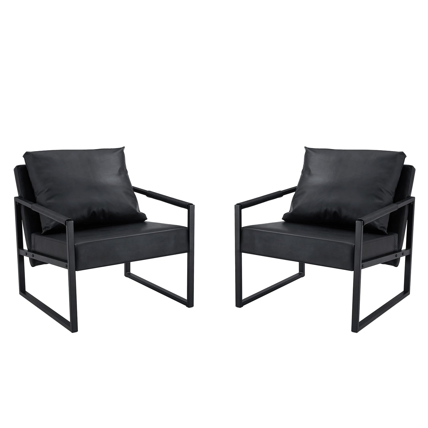 Classic Metal Frame Sofa Ergonomically Designed, A Perfect Blend Of Modern And Industrial Styles - Black