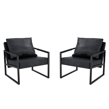 Classic Metal Frame Sofa Ergonomically Designed, A Perfect Blend Of Modern And Industrial Styles - Black