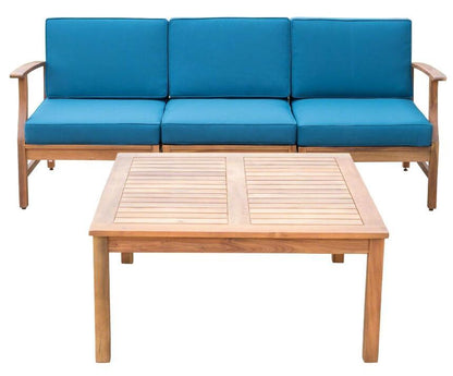 Perla - 3 Seater Sofa And Table Set - Blue