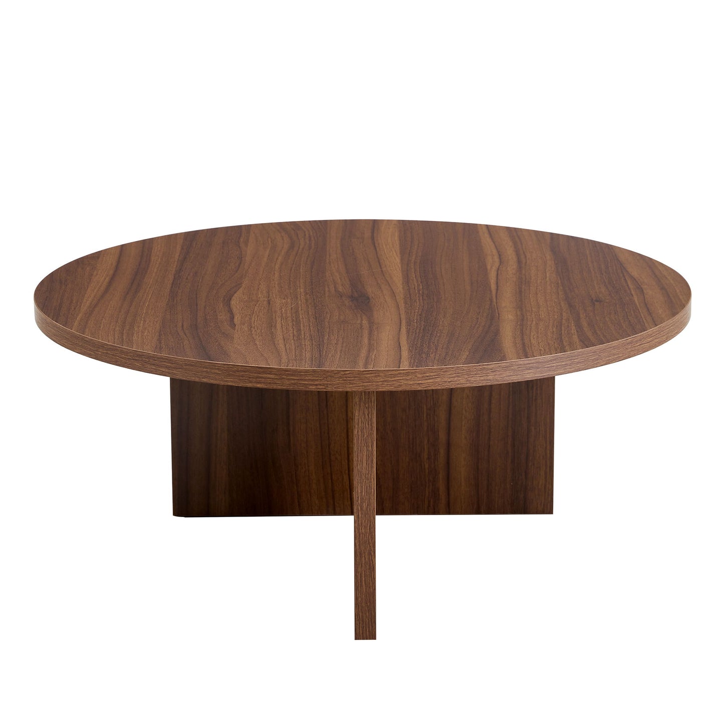 Versatile Round Coffee Table For Diverse Interior Styles, Blending Modern Minimalism With Nordic Elegance - Walnut