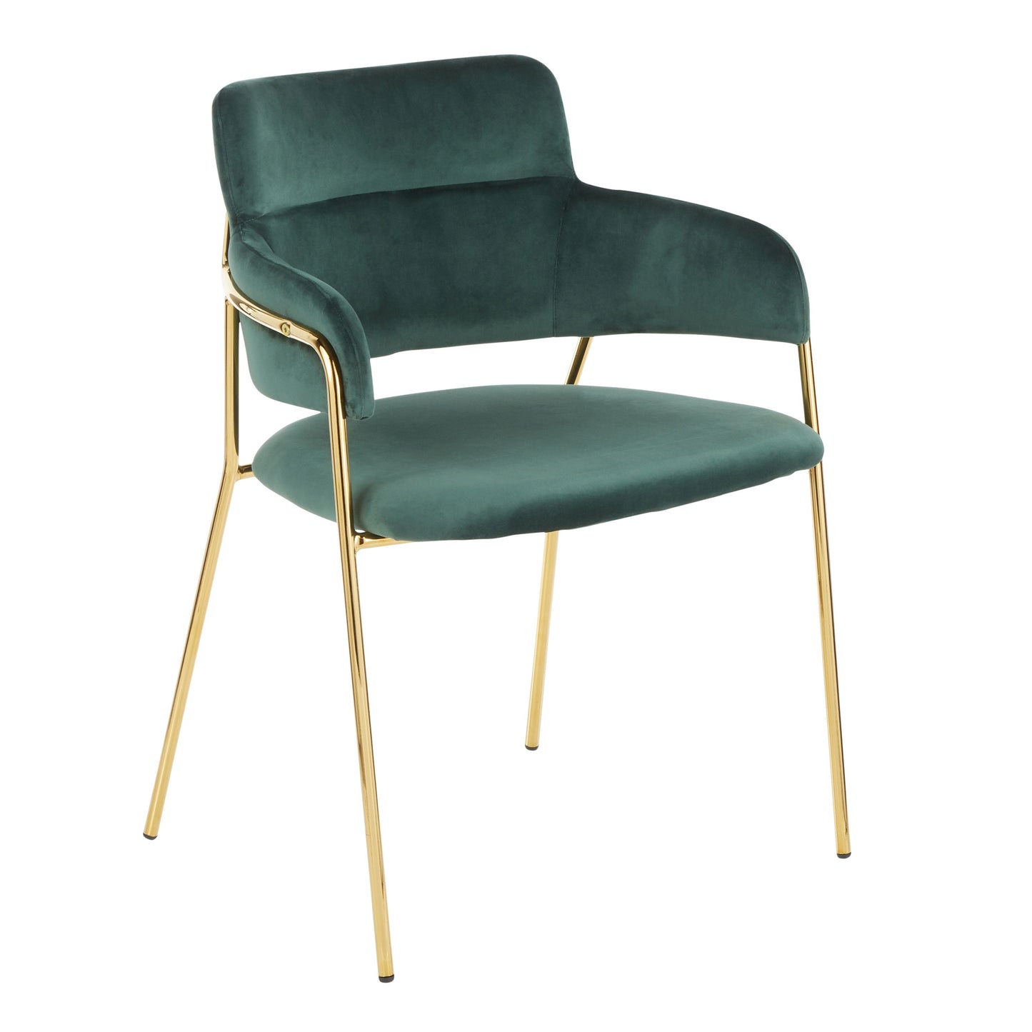 Napoli - Contemporary Chair (Set of 2) - Gold / Emerald Green